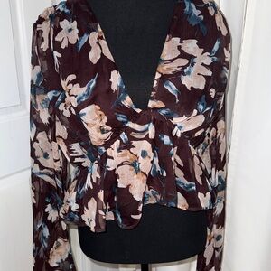 Abercrombie & Fitch Floral Blouse - Burgundy